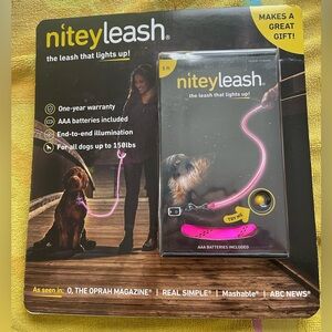 Reserved NiteyLeash LED Light Up Dark Pet Dog Leash Pink NIP
